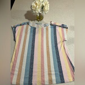 Coral, Cotton ribbed  woman top, size large